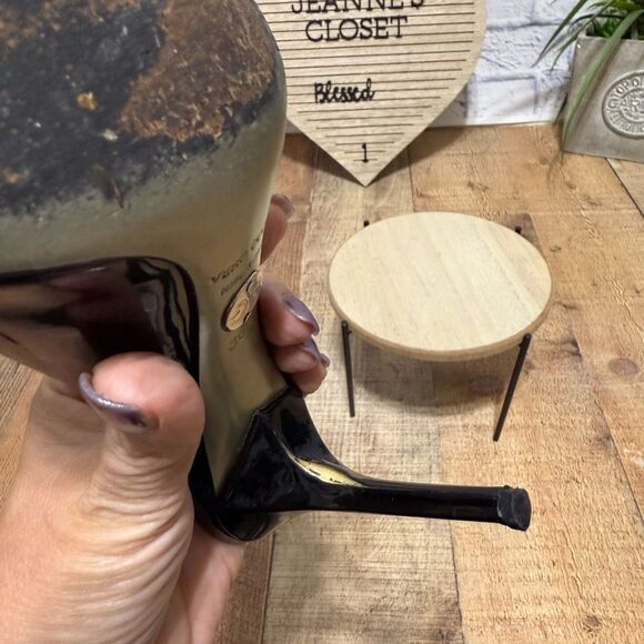 Dolce & Gabbana black patent leather strapless open toe stiletto heel - Picture 9 of 16